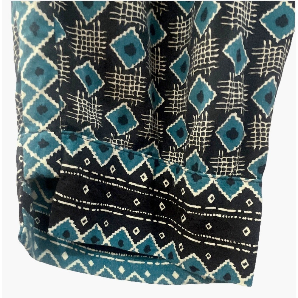 Anthropologie Blue Geometric Diamond Print Harem Pants Tapered Boho Small - Picture 7 of 7